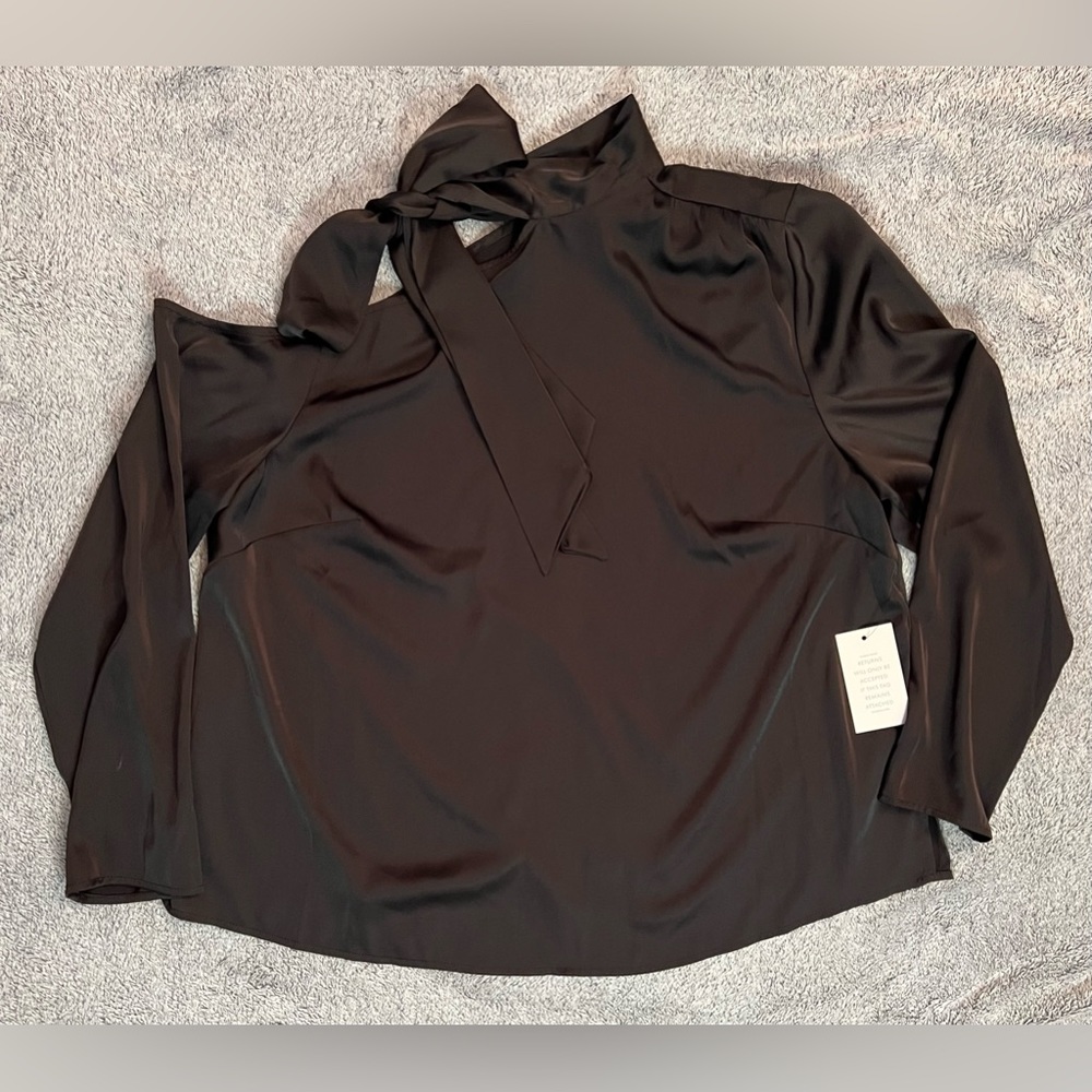 Item: NWT Eloquii Black One Shoulder Scarf Blouse